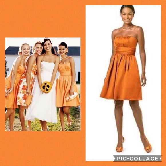 tangerine bridesmaid dresses